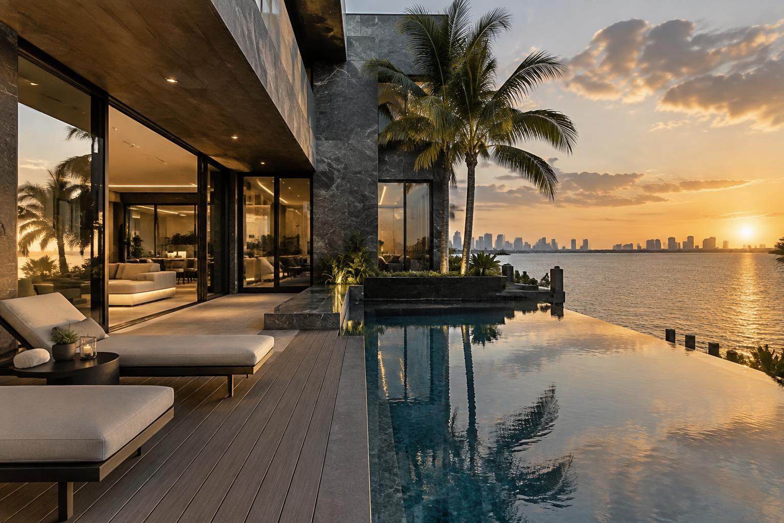 Coastal Residence in South Florida featuring Ultra Thin Stone, Custom Doors & Windows, WPC Decking